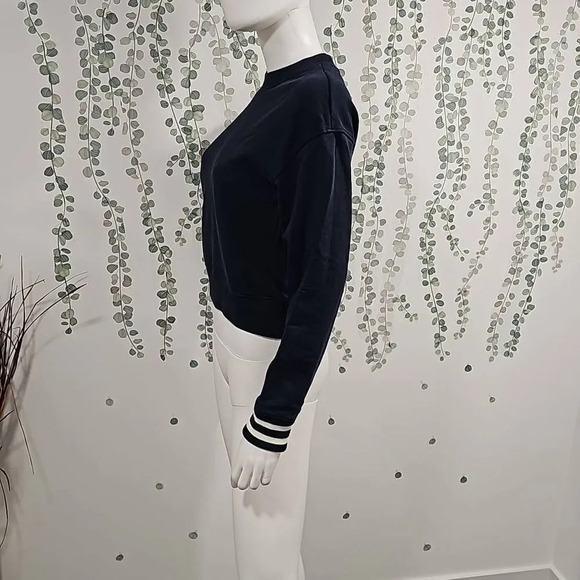 All Saints Cropped Navy Sweatshirt - Picture 6 of 10